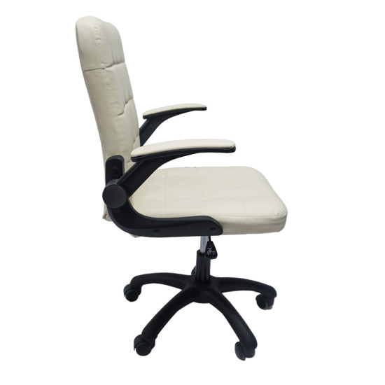 Καρεκλα γραφειου portima hm1197.04 μπεζ pvc-μαυροσ nylon σκελετοσ & βαση 66.5x57x97υεκ **
