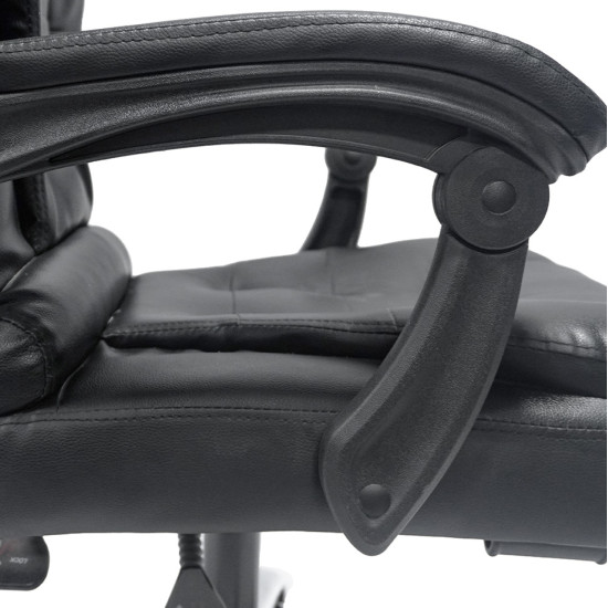 Καρεκλα γραφειου lagom hm1198 μαυρo pvc-μεταλ.βαση-μαυρο nylon σκελετοσ 60x70x104υεκ **