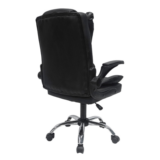 Καρεκλα γραφειου canan hm1201 μαυρo pvc-μαυρο nylon-βαση χρωμιου 66x61x105υεκ. **