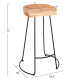 Σκαμπο bar eleanor hm8363.21 μασιφ ξυλο ακακιασ-μεταλ.σκελετοσ 53,5x42x77υεκ. **