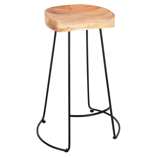 Σκαμπο bar eleanor hm8363.21 μασιφ ξυλο ακακιασ-μεταλ.σκελετοσ 53,5x42x77υεκ. **