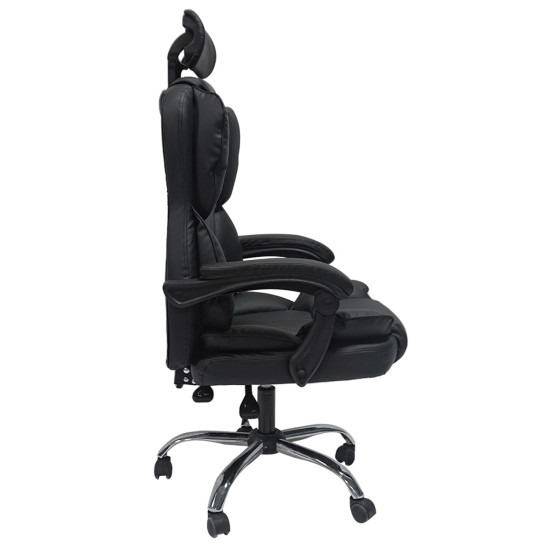 Καρεκλα γραφειου octavius hm1202 μαυρο pvc & nylon-μεταλ.χρωμιο βαση 63x73x129υεκ **