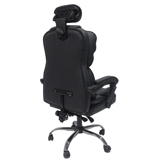 Καρεκλα γραφειου octavius hm1202 μαυρο pvc & nylon-μεταλ.χρωμιο βαση 63x73x129υεκ **