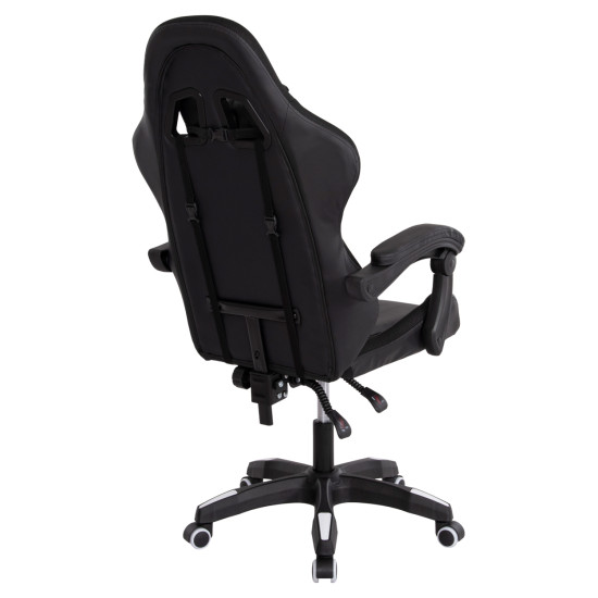 Πολυθρονα gaming darren hm1203.04 μαυρο-λευκο pvc & nylon 58.5x100x120υεκ. **