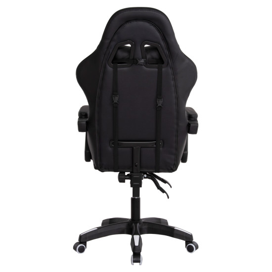 Πολυθρονα gaming darren hm1203.04 μαυρο-λευκο pvc & nylon 58.5x100x120υεκ. **
