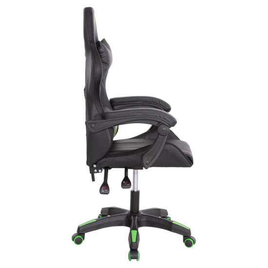 Πολυθρονα gaming darren hm1203.03 μαυρο-πρασινο pvc & nylon 58.5x100x120υεκ. **