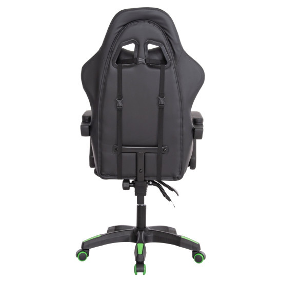 Πολυθρονα gaming darren hm1203.03 μαυρο-πρασινο pvc & nylon 58.5x100x120υεκ. **