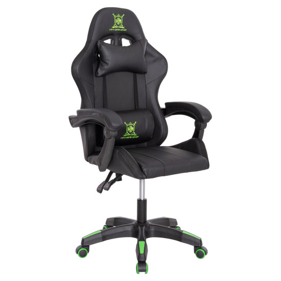 Πολυθρονα gaming darren hm1203.03 μαυρο-πρασινο pvc & nylon 58.5x100x120υεκ. **