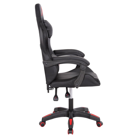 Πολυθρονα gaming darren hm1203.01 μαυρο-κοκκινο pvc & nylon 58.5x100x120υεκ. **
