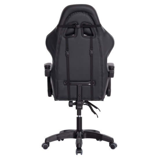 Πολυθρονα gaming darren hm1203.10 μαυρο-γκρι pvc & nylon 60x60x120υεκ. **