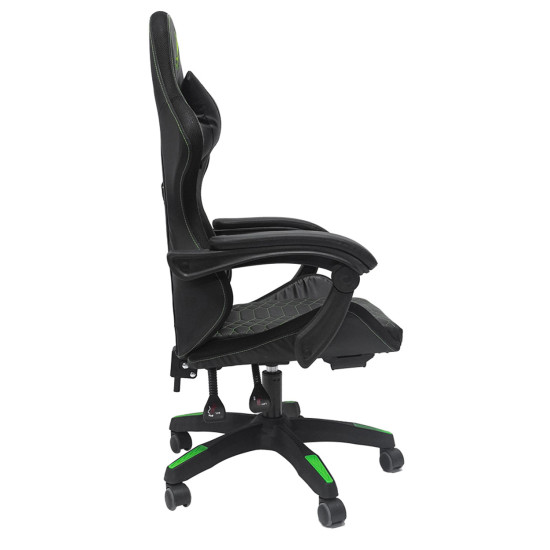 Πολυθρονα gaming loot hm1204 μαυρο-πρασινο pvc & nylon 60x60x120υεκ. **