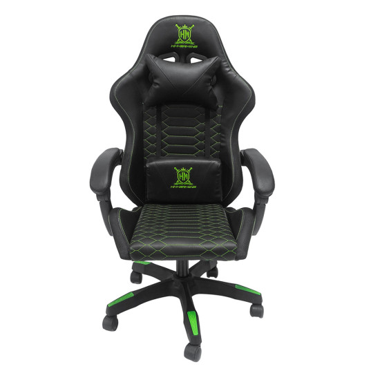 Πολυθρονα gaming loot hm1204 μαυρο-πρασινο pvc & nylon 60x60x120υεκ. **