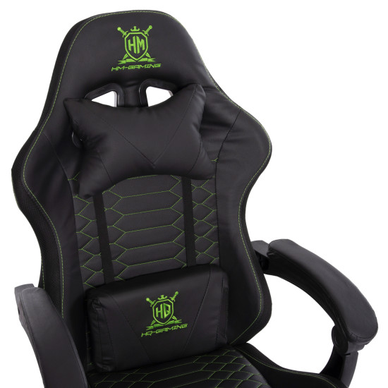 Πολυθρονα gaming loot hm1204 μαυρο-πρασινο pvc & nylon 60x60x120υεκ. ** Πολυθρονα gaming loot hm1204 μαυρο-πρασινο pvc & nylon 60x60x120υεκ. **