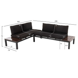 Σετ σαλονι πολυμορφικο dex 3tmx hm6090 αλουμινιο σε ανθρακι & καφε-μαυρα μαξιλαρια ** Σετ σαλονι πολυμορφικο dex 3tmx hm6090 αλουμινιο σε ανθρακι & καφε-μαυρα μαξιλαρια **