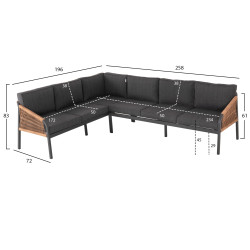 Σαλονι γωνια εξ.χωρου maerly hm6140.02 αλουμ. ανθρακι-συνθ.σχοινι-ανθρακι μαξιλαρια ** Σαλονι γωνια εξ.χωρου maerly hm6140.02 αλουμ. ανθρακι-συνθ.σχοινι-ανθρακι μαξιλαρια **