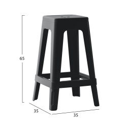 Σκαμπο πολυπροπυλενιου τετραγωνο zeb hm6128.02 μαυρο 35x35x65υεκ. ** Σκαμπο πολυπροπυλενιου τετραγωνο zeb hm6128.02 μαυρο 35x35x65υεκ. **