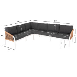 Σαλονι γωνια εξ.χωρου maerly hm6140.01 αλουμινιο λευκο-μαξιλαρια ανθρακι-συνθ.σχοινι ** Σαλονι γωνια εξ.χωρου maerly hm6140.01 αλουμινιο λευκο-μαξιλαρια ανθρακι-συνθ.σχοινι **