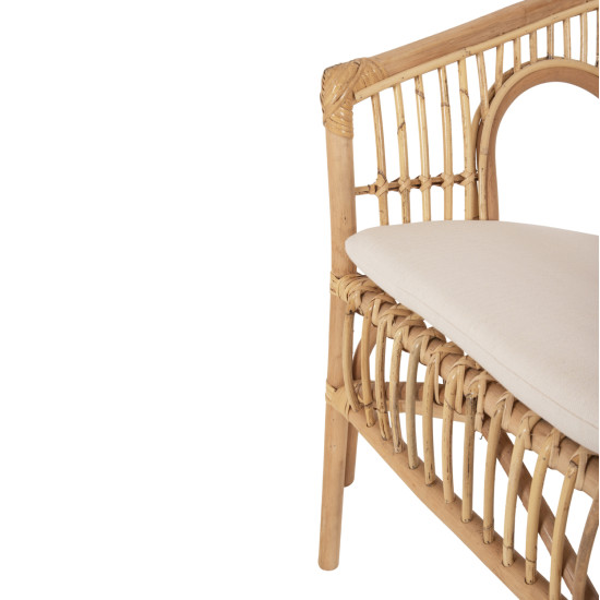 Πολυθρονα dampar hm9929.04 rattan σε φυσικο-λευκο μαξιλαρι 59x61x80υεκ. ** Πολυθρονα dampar hm9929.04 rattan σε φυσικο-λευκο μαξιλαρι 59x61x80υεκ. **