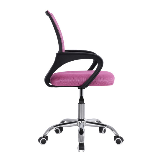 Καρεκλα γραφειου bristone hm1058.35 ροζ mesh- ποδι χρωμιου-μαυρα μπρατσα 60x51x95υεκ **