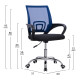 Καρεκλα γραφειου bristone hm1058.36 μπλε mesh-ποδι χρωμιου-μαυρα μπρατσα 60x51x95υεκ **