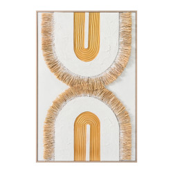 Πινακασ 3d hm4537.01 με κορνιζα μπεζ-καμβασ λευκοσ-χειροποιητοσ 80x3,5x120υεκ. **