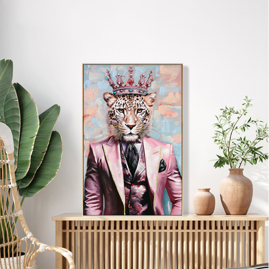 Πινακασ toixoy leopar hm4540 με κορνιζα μπεζ-καμβασ εκτυπωση 82x4,5x122υεκ. **