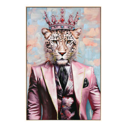 Πινακασ toixoy leopar hm4540 με κορνιζα μπεζ-καμβασ εκτυπωση 82x4,5x122υεκ. **