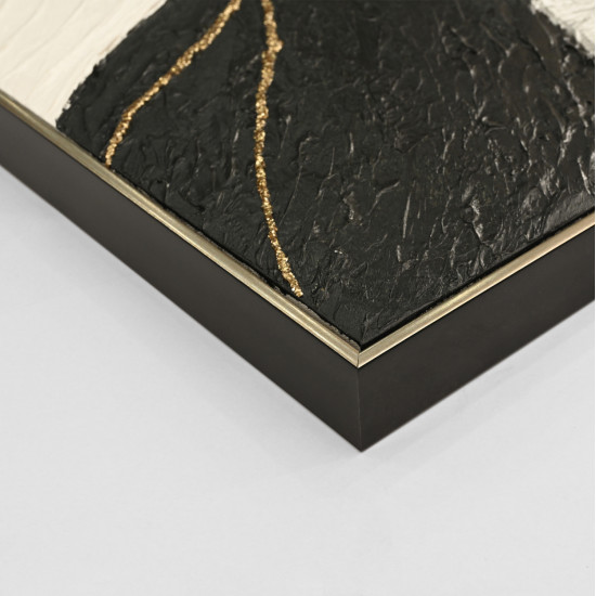 Πινακασ τοιχου abstract hm4552.01 με κορνιζα μπεζ-καμβασ- χειροποιητοσ 152x4.5x52υεκ. **