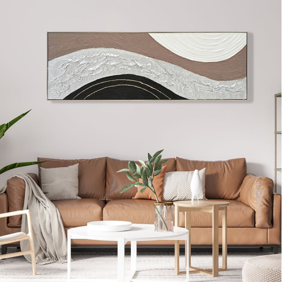 Πινακασ τοιχου abstract hm4552.02 με κορνιζα μπεζ-καμβασ-χειροποιητοσ 152x4.5x52υεκ. **