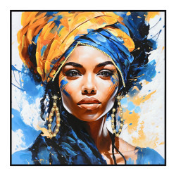 Πινακασ toixoy onnanoko hm4565 με κορνιζα μαυρη-καμβασ εκτυπωση γυναικεια φιγουρα 82x4,5x82υεκ. **