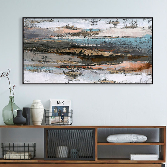 Πινακασ τοιχου sediment hm4575.02 με κορνιζα μαυρη-καμβασ 142x4.5x72υεκ **