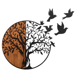 Διακοσμητικο τοιχου illusion hm4647 μεταλλο-ξυλο 56,5x3x56,5υεκ. **