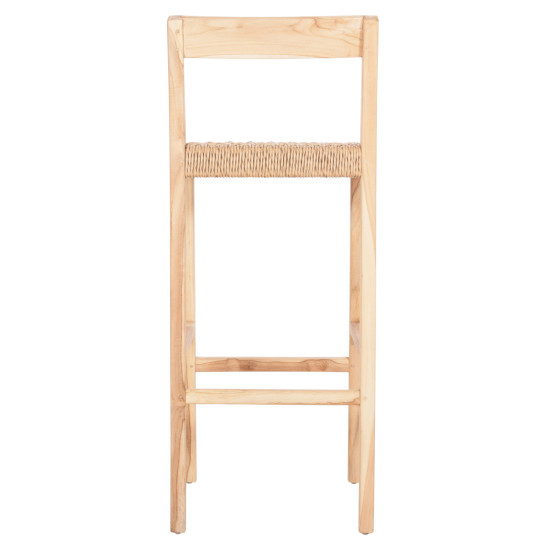 Σκαμπο μπαρ με πλατη plered hm6129 ξυλο τεακ & σχοινι viro 40x45x100εκ. ** Σκαμπο μπαρ με πλατη plered hm6129 ξυλο τεακ & σχοινι viro 40x45x100εκ. **