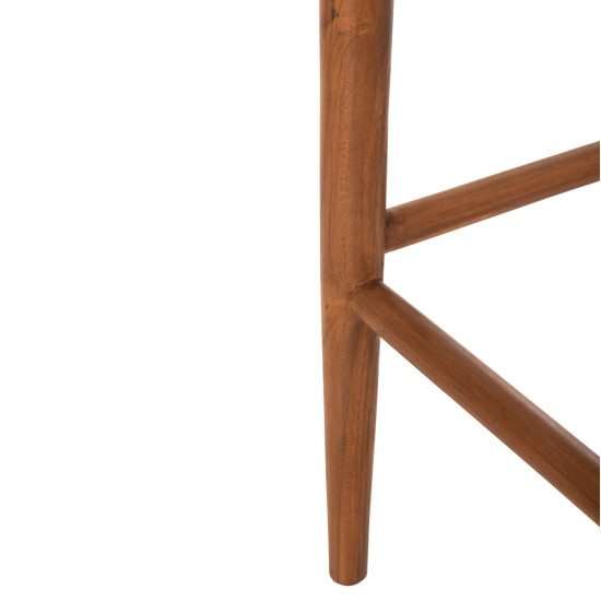 Σκαμπο μπαρ rosco hm6134.01 ξυλο τεακ καρυδι & σχοινι viro καφε 47x52x100υεκ **