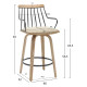 Σκαμπο μπαρ judi hm9985.01 white wash κ.π.-μαυρο μεταλλο-μπεζ υφασμα 48x52x92υεκ **