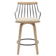 Σκαμπο μπαρ judi hm9985.01 white wash κ.π.-μαυρο μεταλλο-μπεζ υφασμα 48x52x92υεκ **
