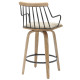 Σκαμπο μπαρ judi hm9985.01 white wash κ.π.-μαυρο μεταλλο-μπεζ υφασμα 48x52x92υεκ **