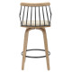 Σκαμπο μπαρ judi hm9985.01 white wash κ.π.-μαυρο μεταλλο-μπεζ υφασμα 48x52x92υεκ **