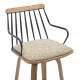 Σκαμπο μπαρ judi hm9985.01 white wash κ.π.-μαυρο μεταλλο-μπεζ υφασμα 48x52x92υεκ **