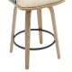 Σκαμπο μπαρ judi hm9985.01 white wash κ.π.-μαυρο μεταλλο-μπεζ υφασμα 48x52x92υεκ **