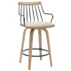 Σκαμπο μπαρ judi hm9985.01 white wash κ.π.-μαυρο μεταλλο-μπεζ υφασμα 48x52x92υεκ **