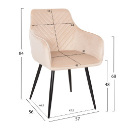 ΠΟΛΥΘΡΟΝΑ LATRELL HM8582.05 ΕΚΡΟΥ ΒΕΛΟΥΔΟ & ΜΑΥΡΑ ΜΕΤΑΛΛΙΚΑ ΠΟΔΙΑ 54x57x84Yεκ. - 2τεμ ** ΠΟΛΥΘΡΟΝΑ LATRELL HM8582.05 ΕΚΡΟΥ ΒΕΛΟΥΔΟ & ΜΑΥΡΑ ΜΕΤΑΛΛΙΚΑ ΠΟΔΙΑ 54x57x84Yεκ. - 2τεμ **