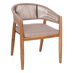 ΠΟΛΥΘΡΟΝΑ NAVAN HM6135.02 ΞΥΛΟ ΑΚΑΚΙΑΣ ΦΥΣΙΚΟ-ΣΧΟΙΝΙ NYLON ΜΠΕΖ 59x58x76Υεκ. - 4τεμ **