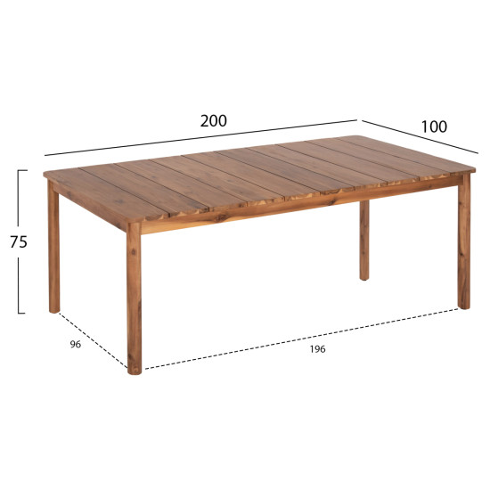 Σετ τραπεζαριασ 9τμχ navant hm21066.02 τραπεζι & 8 καρεκλεσ ξυλο ακακιασ-σχοινι μπεζ **