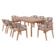 Σετ τραπεζαριασ 9τμχ navant hm21066.02 τραπεζι & 8 καρεκλεσ ξυλο ακακιασ-σχοινι μπεζ **