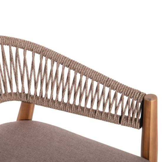 Σετ τραπεζαριασ 9τμχ navant hm21066.02 τραπεζι & 8 καρεκλεσ ξυλο ακακιασ-σχοινι μπεζ **