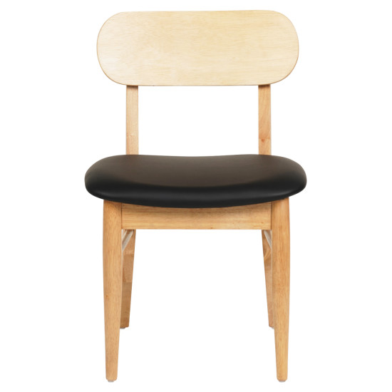 KΑΡΕΚΛΑ ΤΡΑΠΕΖΑΡΙΑΣ SEKOR HM9945.01 RUBBERWOOD-ΜΑΥΡΟ PU 50x50x80Υεκ. - 2τεμ **