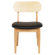 KΑΡΕΚΛΑ ΤΡΑΠΕΖΑΡΙΑΣ SEKOR HM9945.01 RUBBERWOOD-ΜΑΥΡΟ PU 50x50x80Υεκ. - 2τεμ **