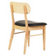 KΑΡΕΚΛΑ ΤΡΑΠΕΖΑΡΙΑΣ SEKOR HM9945.01 RUBBERWOOD-ΜΑΥΡΟ PU 50x50x80Υεκ. - 2τεμ **