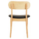 KΑΡΕΚΛΑ ΤΡΑΠΕΖΑΡΙΑΣ SEKOR HM9945.01 RUBBERWOOD-ΜΑΥΡΟ PU 50x50x80Υεκ. - 2τεμ **